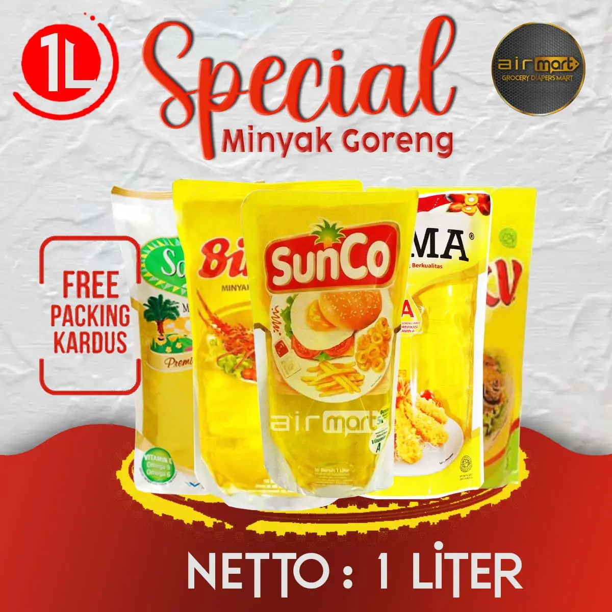 Minyak Goreng Sunco Bimoli Filma Kunci Mas Mitra Masku Tropical Sania Rosebrand 1 Liter botol kelapa masakan oil coconut Herbal Zaitun