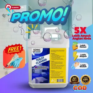 Sonic Toilet Cleaner Gratis Kuas dan Sarung Tangan - Pembersih Toilet, Kloset, Shower, Keran Stainles - Cairan Ajaib Pembersih Viral Terlaris