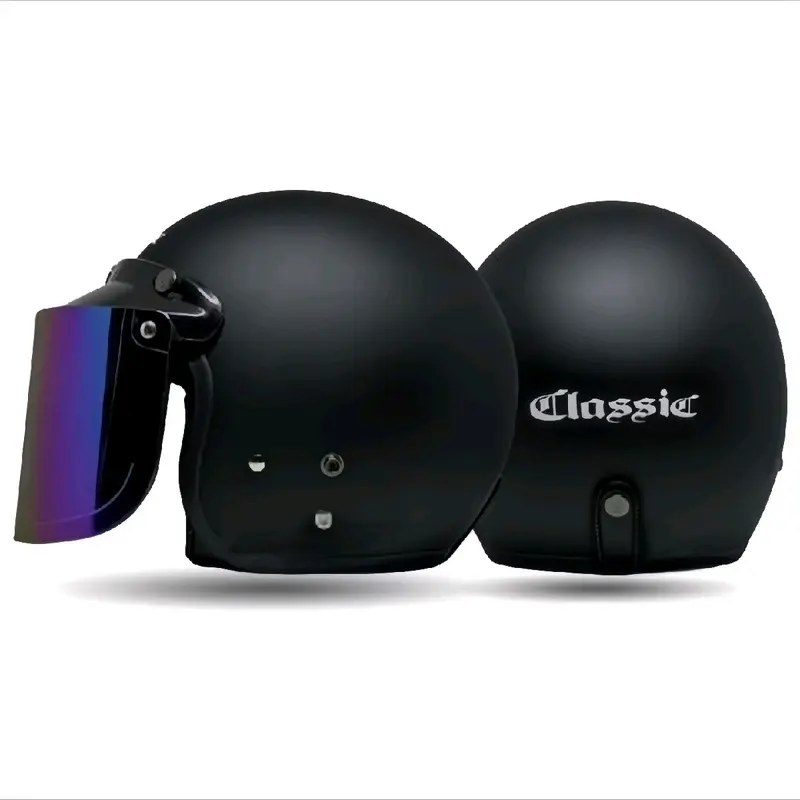 HELM BOGO RETRO CLASSIC Dewasa Busa Tebal Variasi Kaca Datar/Cembung/Pet - Kualitas Super - Motorcycle Sepeda Pelindung cewek 1