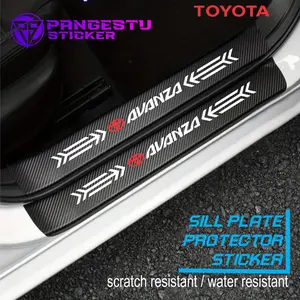 PAKET 9pcs Stiker Carbon Mobil TOYOTA AVANZA Stiker Karbon 3D Pelindung Pintu Mobil Dari Pijakan Kaki