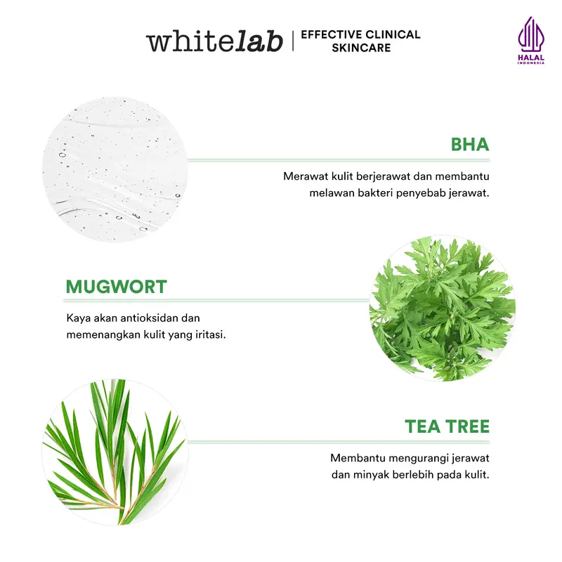 [SPECIAL RACUNINSKINCARE] WHITELAB ACNE CARE MOISTURIZER GEL - PELEMBAP KULIT WAJAH UNTUK MENENANGKAN DAN MEREDAKAN JERAWAT PAGI MALAM DENGAN BHA, MUGWORT & TEA TREE [BPOM] Berjerawat Treatment 1