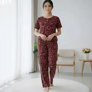 setelan panjang wanita kancing depan busui friendly katun rayon premium