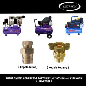 tutup tangki kompresor 1/4 bahan 100% Kuningan anti karat / keropos ( universal )