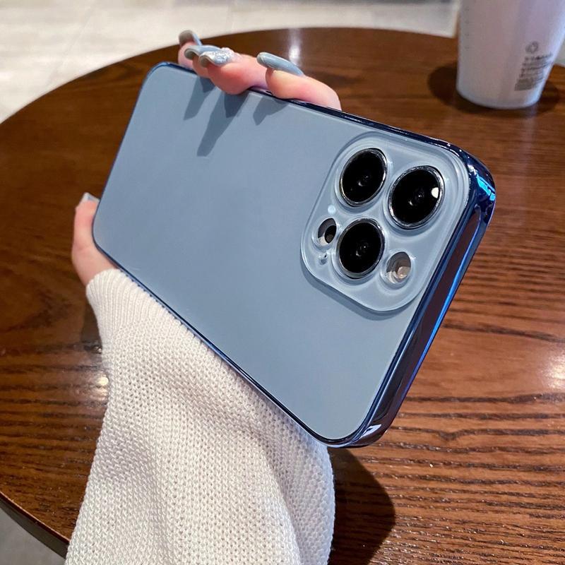 Ốp Di Động Kính Nhám Mạ Điện, Ốp Điện Thoại Chống Rơi, Dành Cho iPhone 15, IP 14, 11, 13, 12, Pro Max Plus, Ốp Điện Thoại, Ốp Ống Kính PC, Ốp Sang Trọng, Ốp Lưng Lấp Lánh, Phụ Kiện Cầm Tay