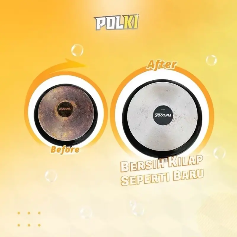 POLKI Pembersih KERAK KACA / PANCI STAINLESS STEEL / 100 ML FREE SPONS 1