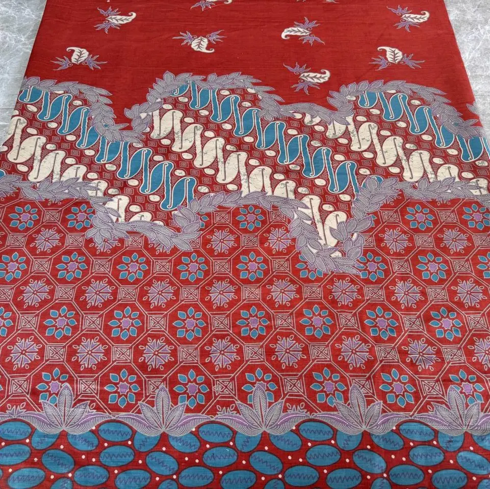 Kain batik katun halus printing modern motif seno