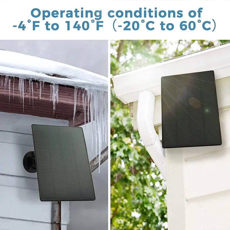 SINOVISION SP2 Solar Panel -type c 3M Cable IP66 Waterproof Solar Charging Panel 2W Power Compatible Battery Camera Cctv Kamera 1
