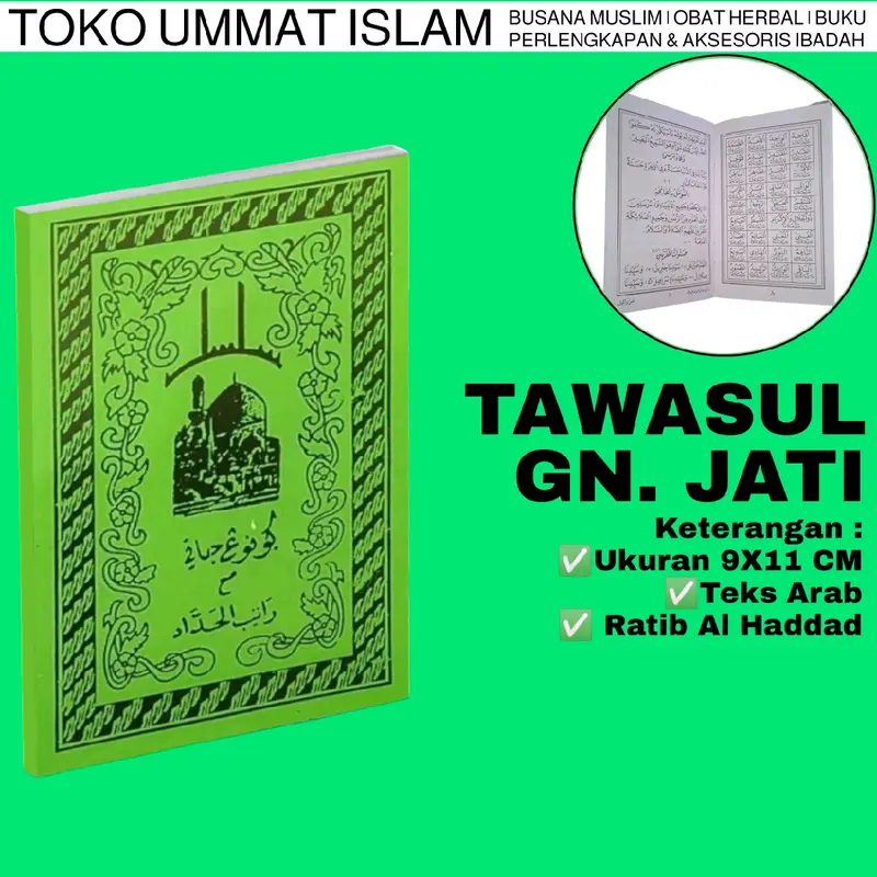 Buku Kitab Tawassul Tawasul Sunan Gunung Jati dan Rotib Al Haddad Ukuran 9x13 CM 0