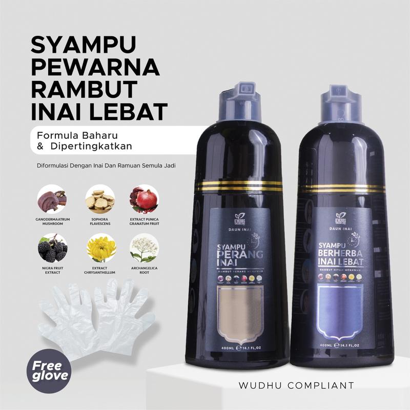 DHERBS SYAMPU PEWARNA RAMBUT INAI LEBAT BLACK & BROWN - TikTok Shop ...