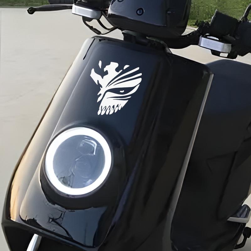 Product Introduction of Death Mask Reflective Car Sticker JDM Japanese Anime Kurosaki ichigo Sticker Decor Helmet Motorcycle Scooter Auto Body Window Fuel Tank Cap Rear Trunk Decal Accessories 16