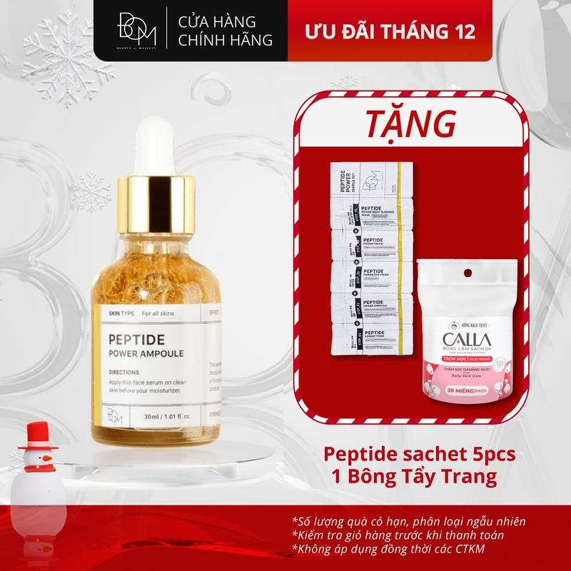  Tinh chất làm sáng và săn chắc da BOM Peptide Power Ampoule 30 ml Serum Skincare Chăm Sóc Da Đồng Peptide Phục Hồi Da Treatment 