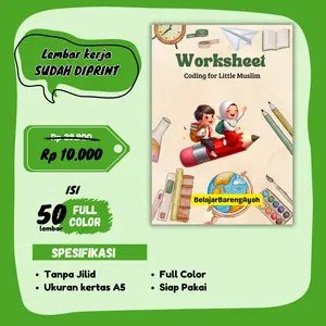 Coding Anak Muslim Fun Worksheets 50 lembar sudah diprint Full Color