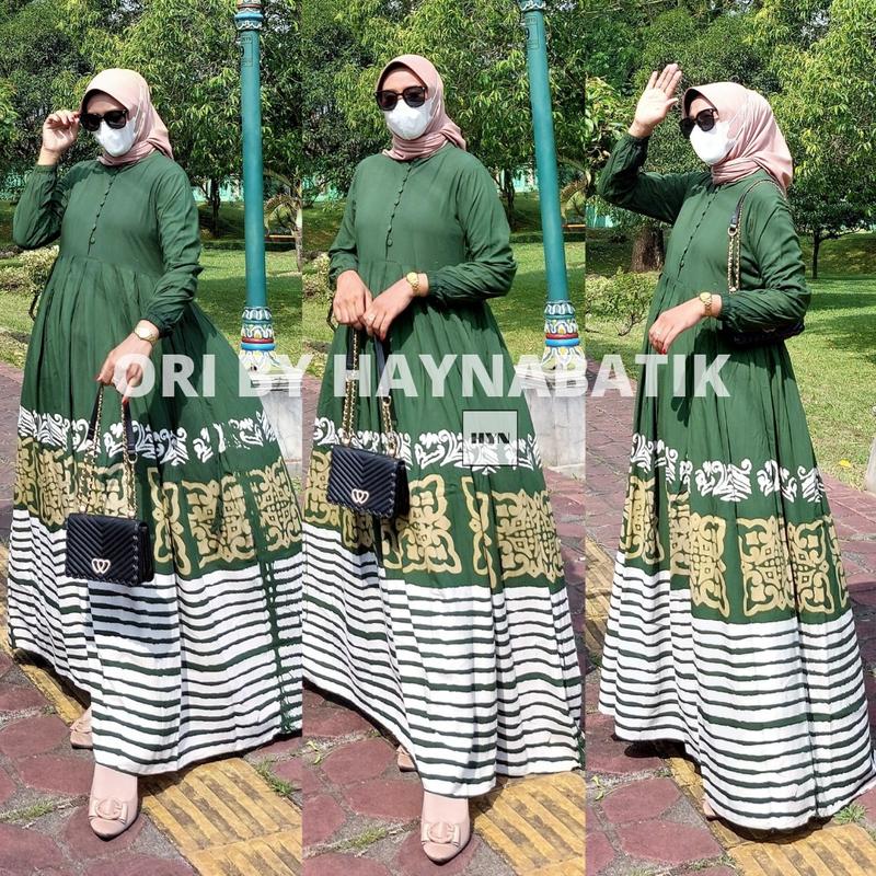 Gamis Twill Terbaru Gamis Syari Gamis Twill Candimekar Ori By Haynabatik Bunga Cantik Dress Rayon Nyaman Kain Kancing Karet Muslim 4