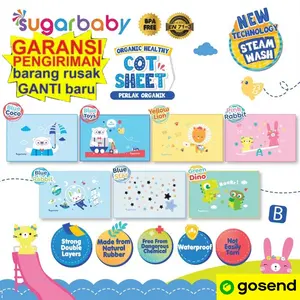 PERLAK SUGAR BABY perlak ompol Bayi Alas Blue Green Kasur Pink Yellow FREE BUBBLE Tidur Waterproof