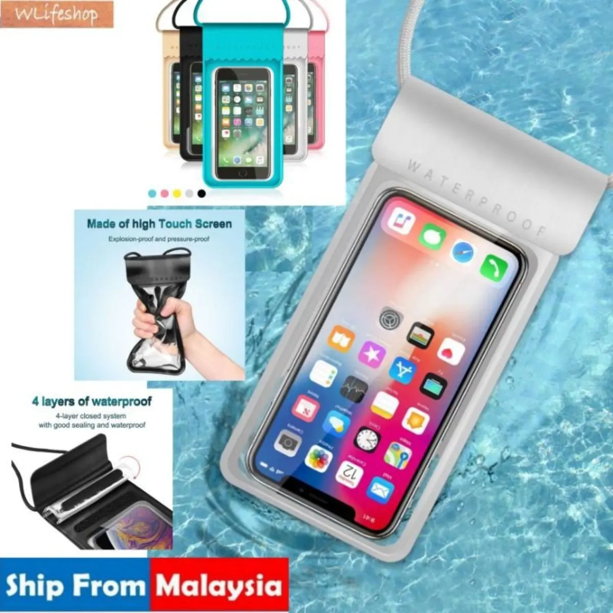 Waterproof Phone Case Pouch Bag For Swiming Driving Beg Kalis Air Telefon for Iphone Sumsung Huawei Casing Waterproof 6.7inch