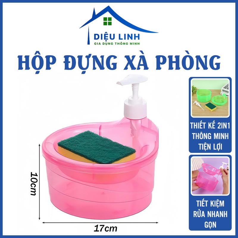  Hộp Đựng Xà Phòng 2in1 Tiện Lợi Kèm Miếng Bọt Biển 17cm x 10cm Tiết Kiệm Nước Rửa Bát Sạch Nhanh Gọn Dieulinhshop 