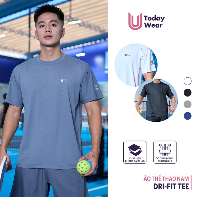Deal Mở Bán Áo thun Tshirt thể thao nam DRI-FIT TEE Today U Wear form suông thấm hút mồ hôi chơi pickleball tennis chạy bộ tập gym chất liệu 90% Poly 10% Spandex cao cấp thoải mái và thoáng mát