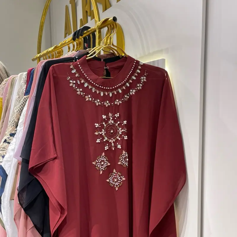 KAFTAN ALESSIA CERUTTY BABY DOLL Fit Ceruty Mewah Muslim Payet Kalong Gamis Wanita Panjang Simple 5
