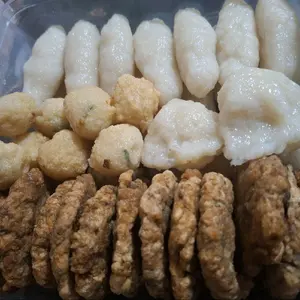 Pempek ikan tengiri paket Campur isi 50pcs (ikan tenggiri, tepung tani 700gr,gula, garam, penyebab rasa, rasa enak, gurih dan lembut Frozen