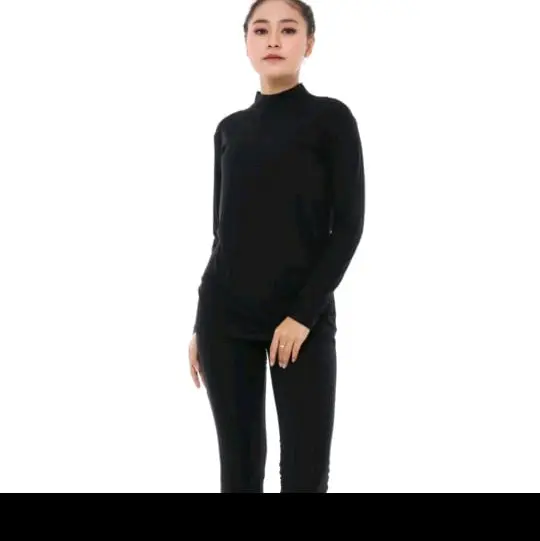 1Paket Celana Leging panjang+manset lengan panjang, Bebahan Jersey karet halus, nyaman dipakai bisa COD Hitam Blazer Setelan Jaket Atasan Kerja Formal Katun