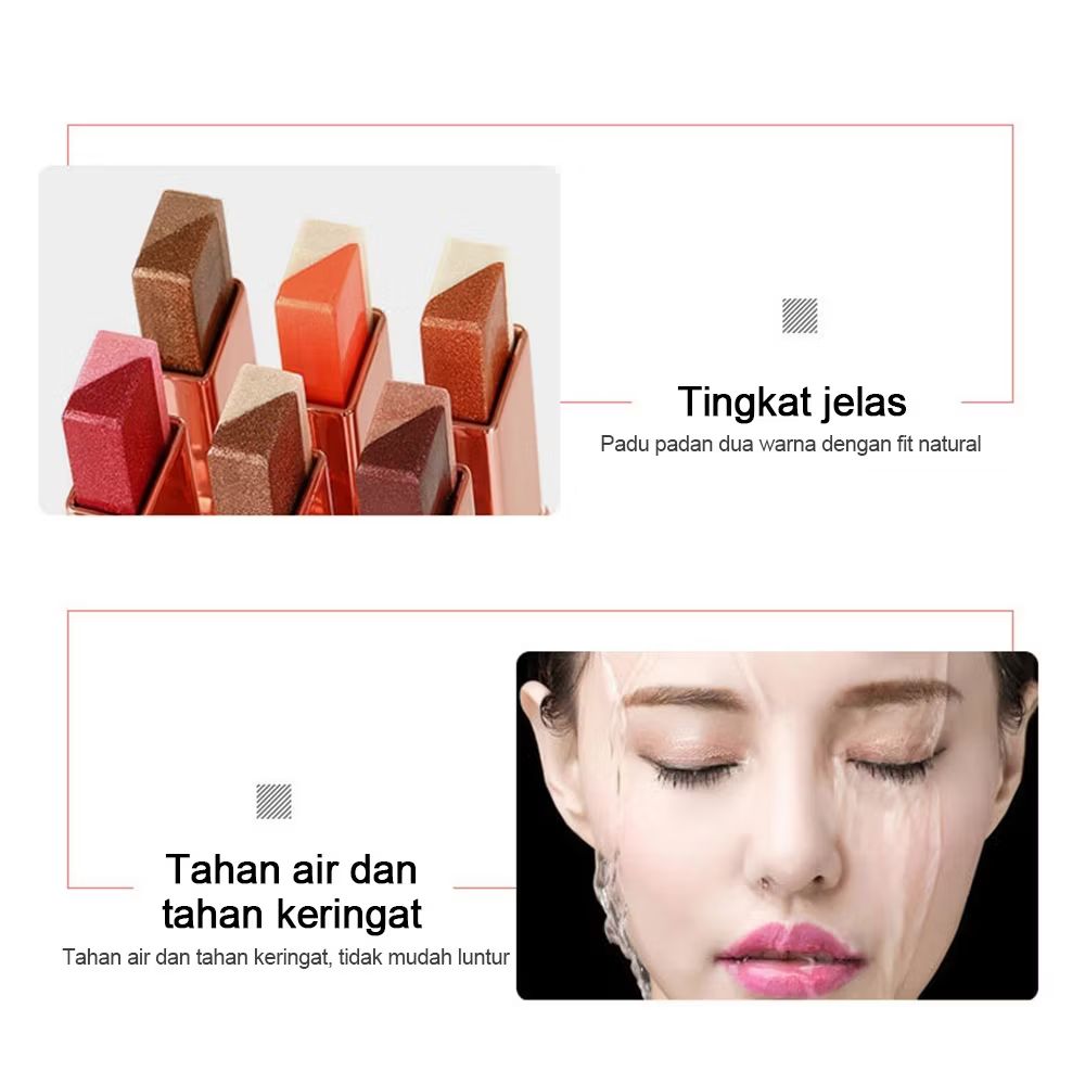Eyeshadow Palette Stik Dua Warna Nude Color Make up Mata Anti Air Tahan Lama
