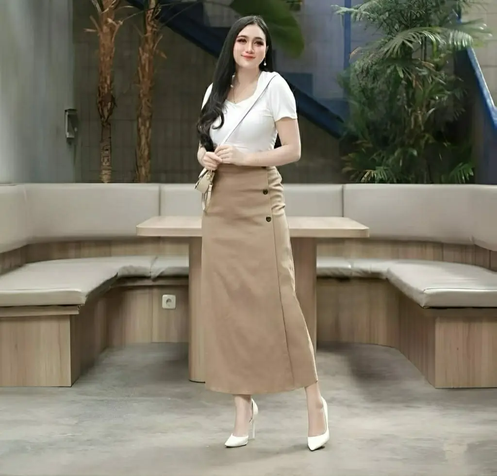 Luna Skirt | Rok Panjang Katun Twill Semi A-Line
