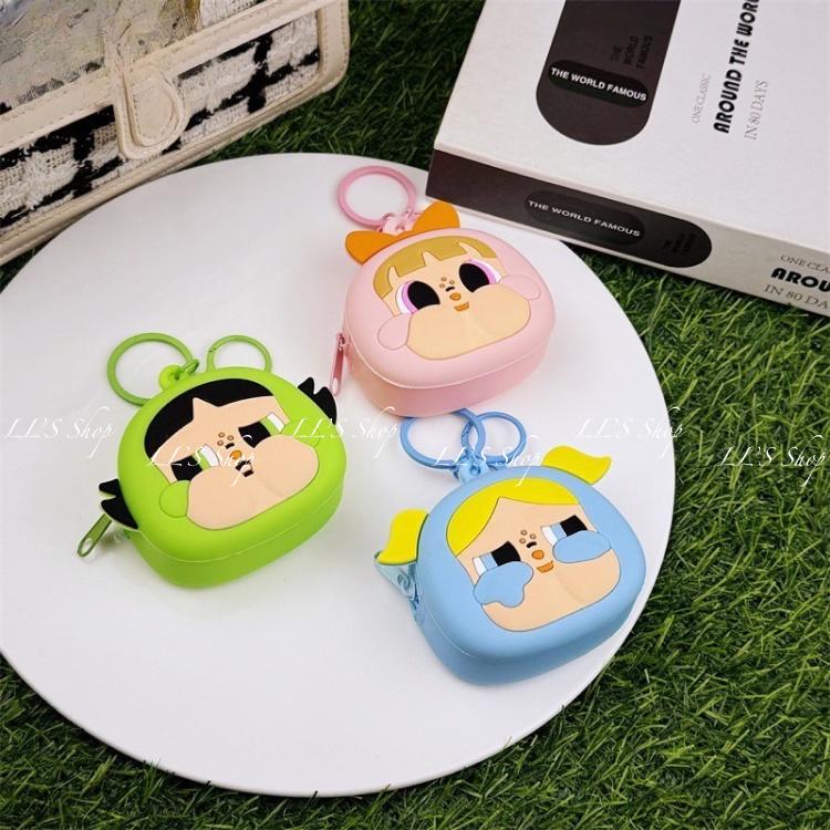 LL'S | CryBaby Powerpuff Girls cartoon stereo silicone coin purse keychain friend couple gift schoolbag pendant bag charm accessories friendship key ring adorable  toys cry  baby 2