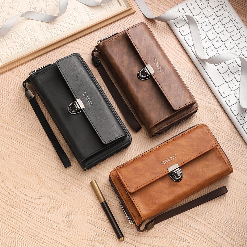  Ví dài nữ Thiết kế phong cách mới Sức chứa lớn Ví đựng tiền Xu và thẻ Gấp Làm bằng da PU Ví Đi Chơi 