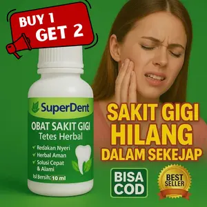 [Beli 1 DAPAT 2] SuperDent OSAGI Tetes Superdent - Meredakan Nyeri Gusi Bengkak & Gigi Nyut-Nyutan - Herbal - 30ml