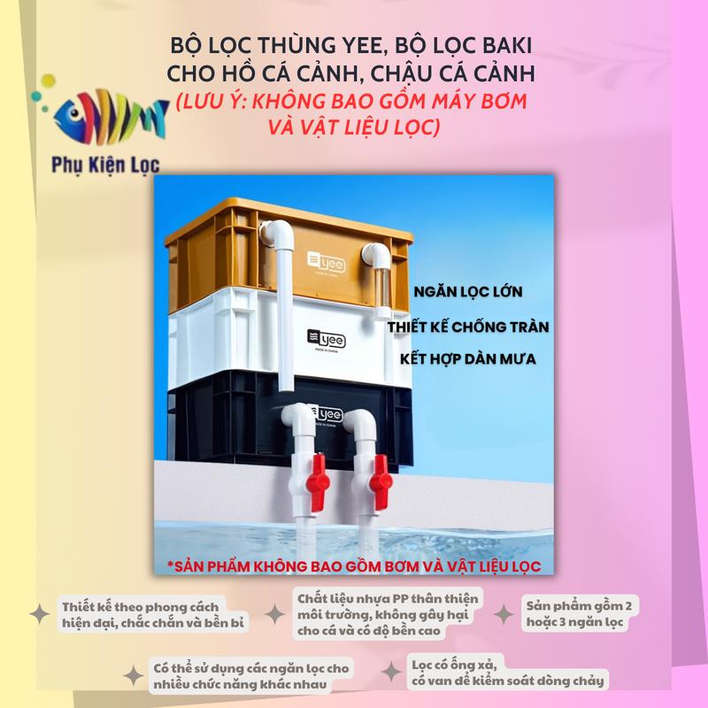  Bộ lọc thùng Yee bộ lọc baki cho hồ cá cảnh chậu cá cảnh  không bao gồm máy bơm và vật liệu lọc  