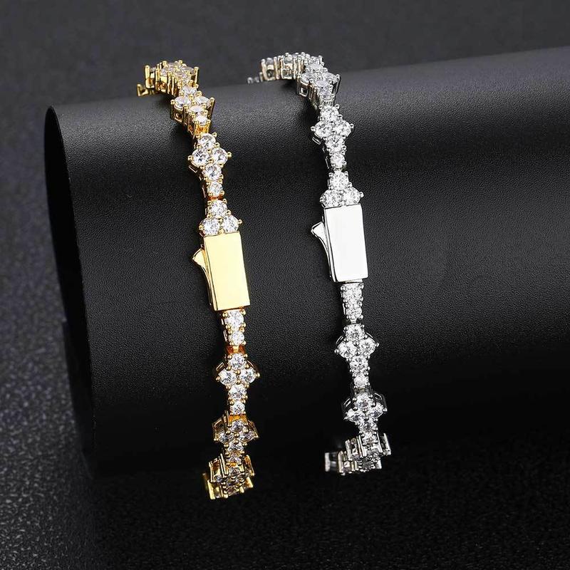 Vòng Cổ Zircon, Phong Cách Hip Hop Châu Âu Và Mỹ, Khóa Lò Xo 6.5mm, Đồ Trang Sức 2