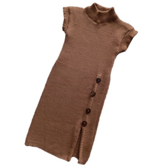 Fashion Korean Style - Baju Atasan Rajut CURLY Dress Anak Perempuan Usia 3-5 Tahun Lengan Pendek Bahan Rajut Melar - Baju Anak Cewek Lucu