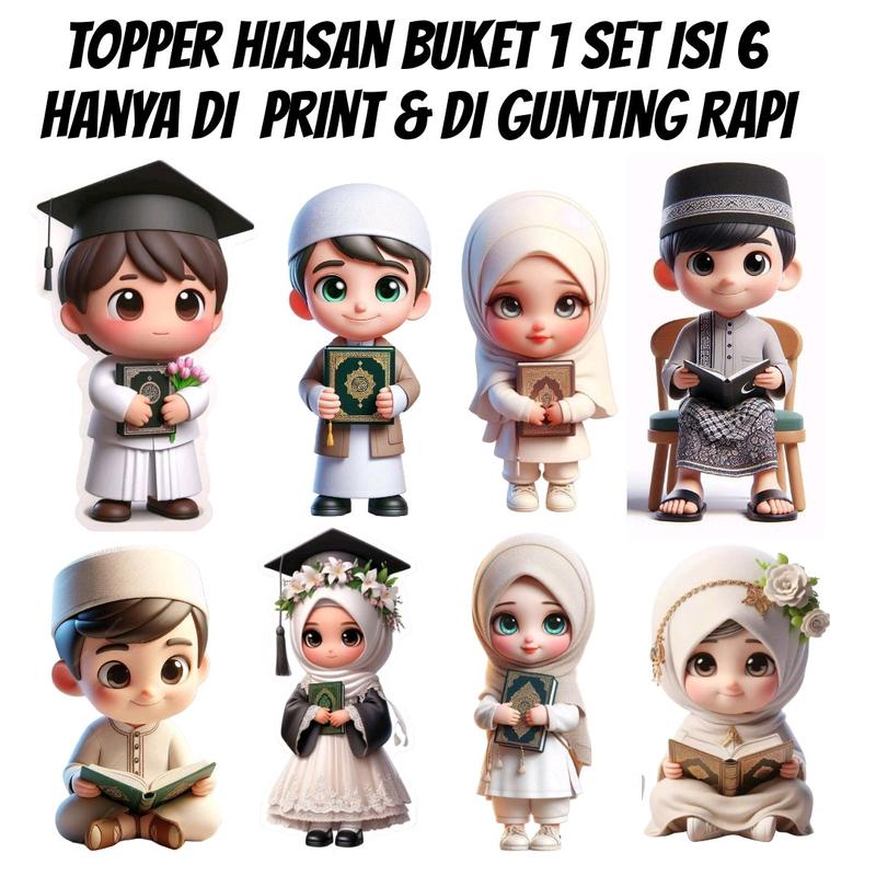 (isi 6) Topper untuk buket khatam quran / Khotmil quran / wisuda - Shop ...