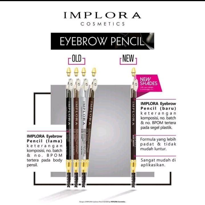 IMPLORA EYEBROW PENCIL/ IMPLORA PENSIL ALIS/ PENSIL ALIS 3 IN 1/PENSIL ALIS DENGAN SIKAT DAN SERUTAN Wajah 1