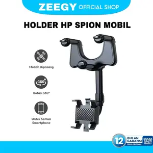 ZEEGY Holder Hp Mobil  Putar 360 derajat / Holder Kaca Spion Multifungsi