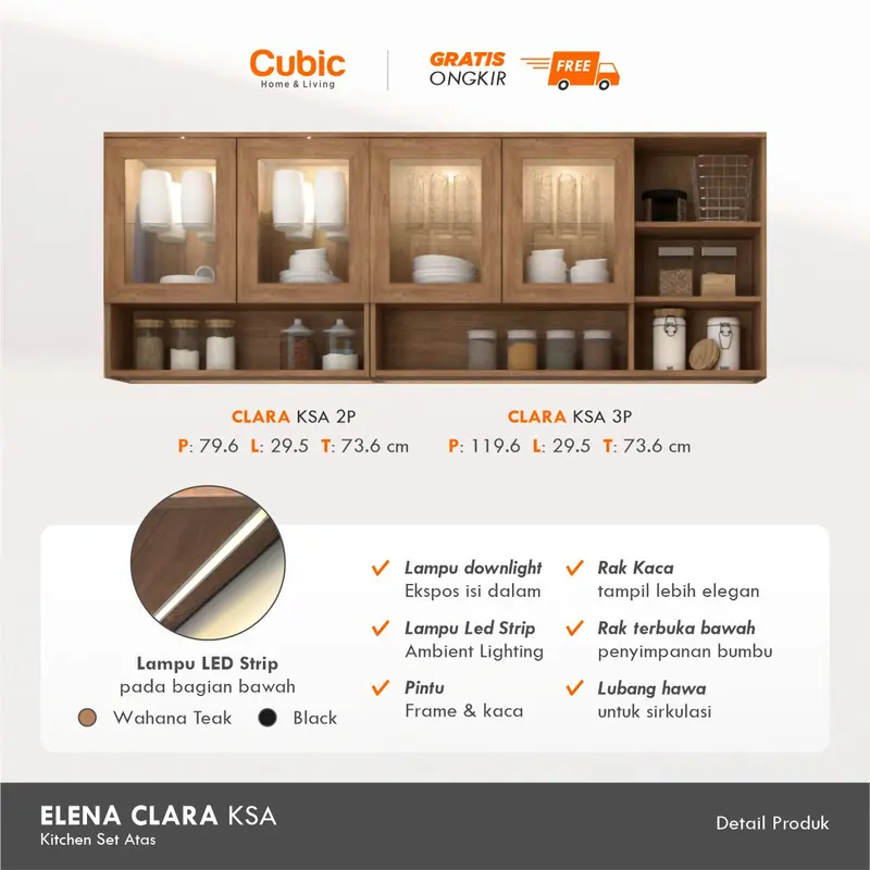 Cubic Kitchen Set Minimalis / Kabinet Dapur / Rak Dapur Basah / CLARA 3