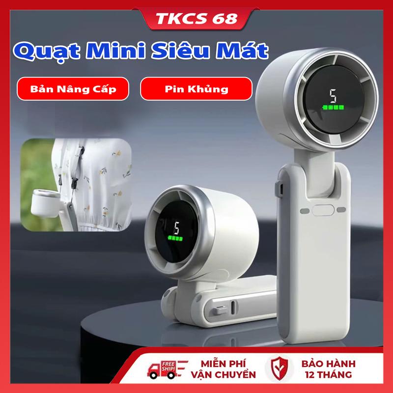  Quạt cầm tay mini MG9 dung lượng pin 4000mAh 5 cấp độ gió quạt tích điện màn hình hiển thị có thể gấp gọn pin tuabin gió 