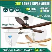 Gambar 【COD】Lampu Kipas Angin Gantung Plafon Modern LED Dan Sederhana Hias Jauh 2IN1 3 Warna 6 Kecepatan 48/52 Inci 72 Watt Ruang Tamu Meja Makan Kamar Tidur Balkon Hitam/Putih Kipas Angin Gantung Plafon - Hitam 48 Inci dari GOGEOUS Lighting Mall Kab. Tangerang 1 Tokopedia
