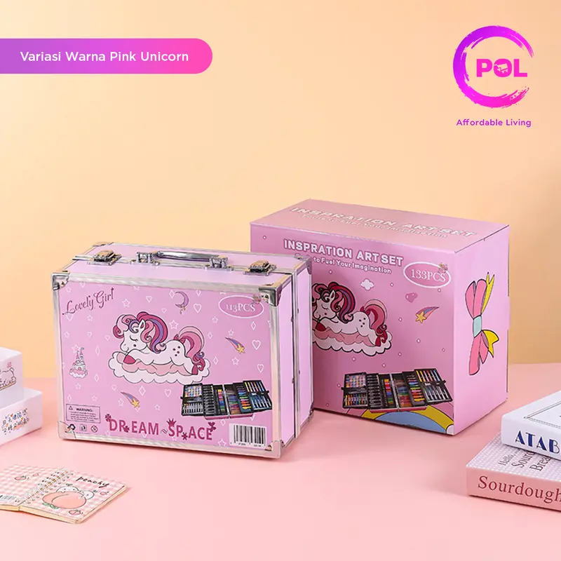 [POL] COD SNI Crayon Art Set 128pcs & 133pcs Koper Alumunium Besi | Krayon Pensil Warna 6