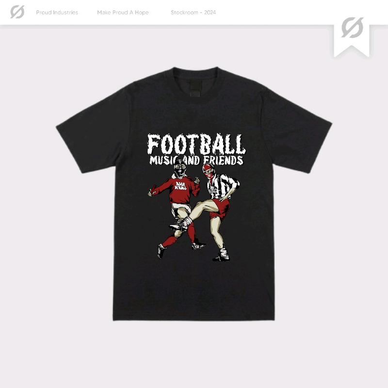 T-Shirt KAOS "FOOTBALL MUSIC AND FRIENDS" SIZE S-XXXL - UNISEX Pria Wanita 0