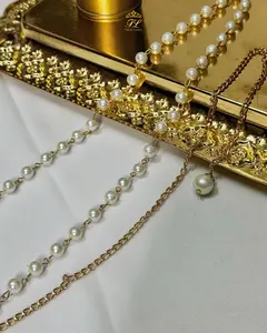 Faraz Label - PEARL BELT Aksesoris Pakaian Wanita Belt Sabuk Ikat Pinggang Mutiara Gold Putih