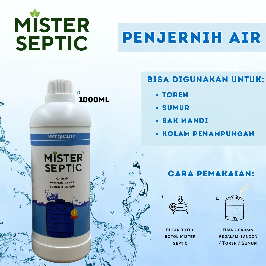Penjernih air mister septic 1 liter Solusi MenjernihKan Air Sumur Keruh dan Bau