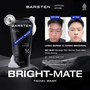 Barsten Bright - Mate Facial Cleanser 100G,  Wajah Lebih Bersih Dan Cerah Maksimal. Membantu Membersihkan Kotoran, Debu Akibat Polusi Dari Wajah | Muka Mencerahkan Kusam