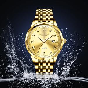 【 GUANQIN】 Classic stainless steel men's watch+Business minimalist style+Quartz analog watch+Waterproof calendar luxury design