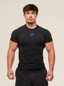 メンズ フィットネスシャツ カジュアル ランニング 速乾 通気性 タイトフィット 半袖Tシャツ、筋肉を強調、スポーツウェア、ジム用トップス