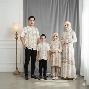 Raya Set Salaman Family Set Dress Hem Dewasa Anak Rayon Premium Tebal Adem Nyaman
