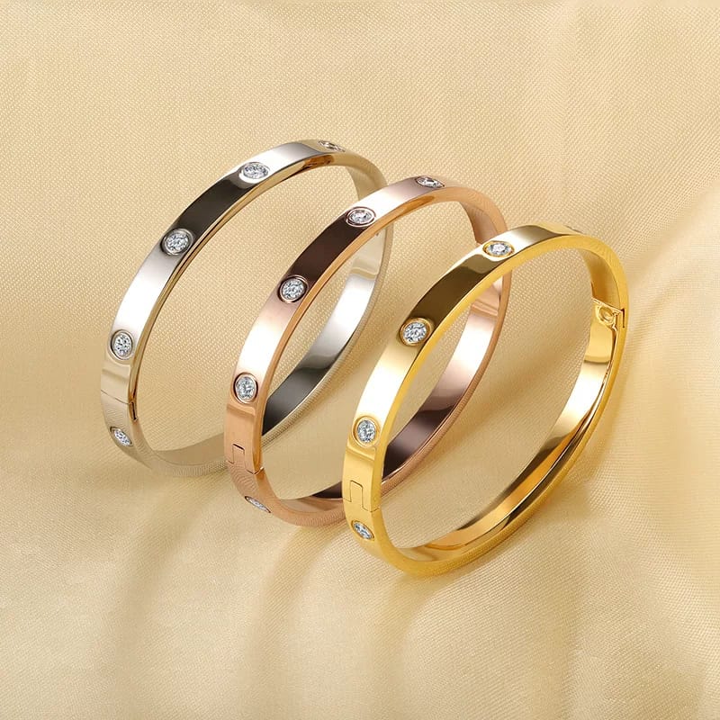 Gelang Bangle Nagita Mewah Fashion Wanita Kekinian Titanium Anti Karat dan Anti Luntur Emas Bracelets