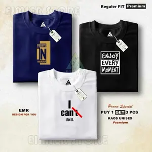 COD Distro Cuan Kaos distro pria cotton combet 30s premium tebal terbaru terlaris Oblong Cowok Keren Beli 1 get 3 pcs Bahan 100% katun combet 30s Kualitas standar distro