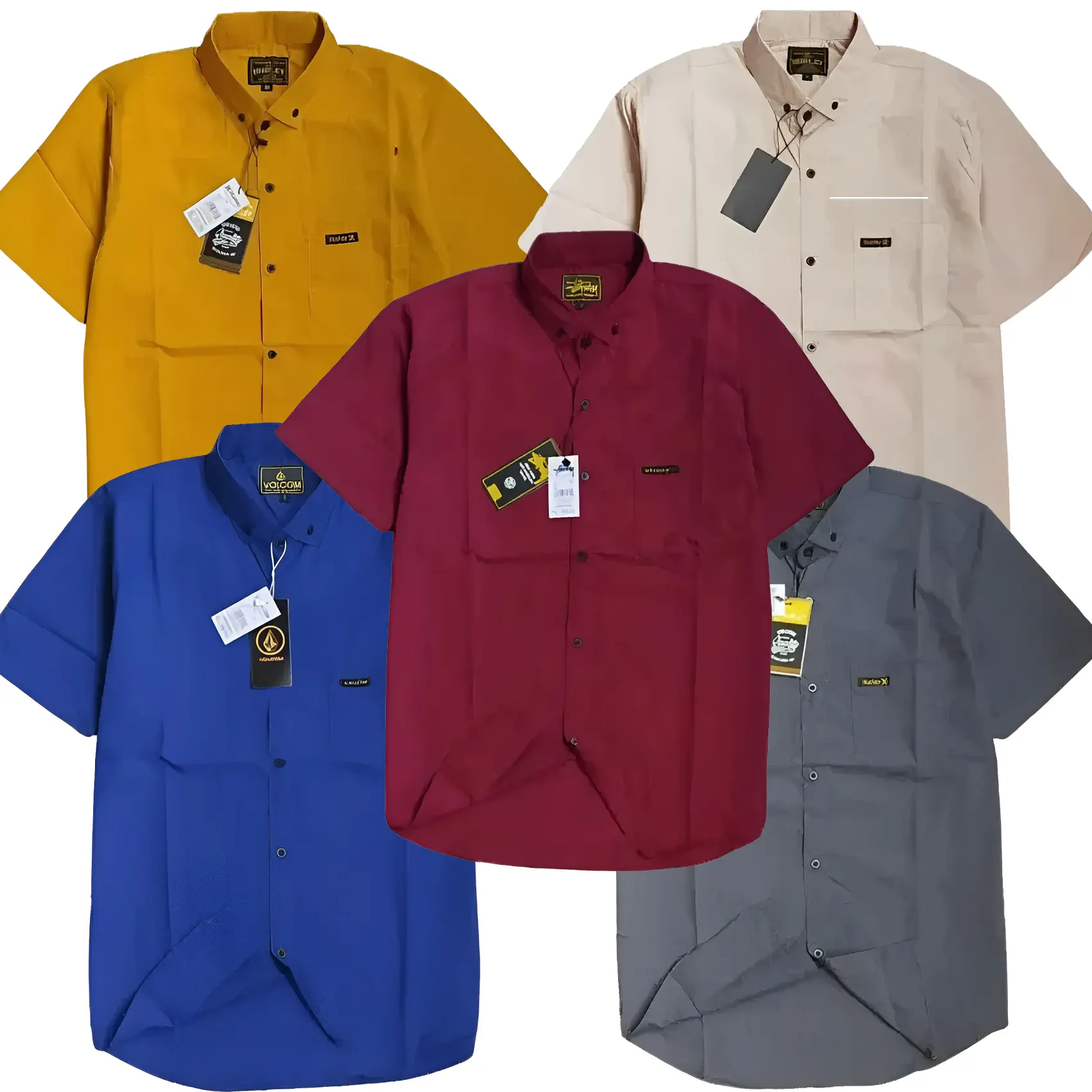 Kemeja Formal Lengan Pendek Polos Pria Bahan Katun Soft Signatur