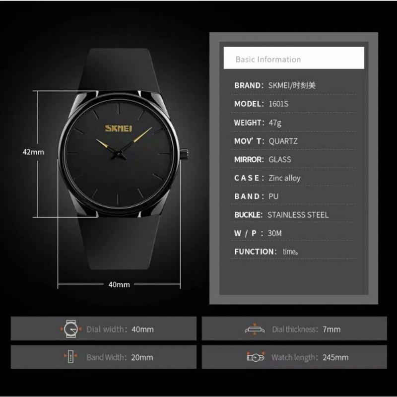 Jam Tangan Pria / SKMEI 1601 Soft Band Analog Watches / Jam Tangan Analog Original / SKMEI 5